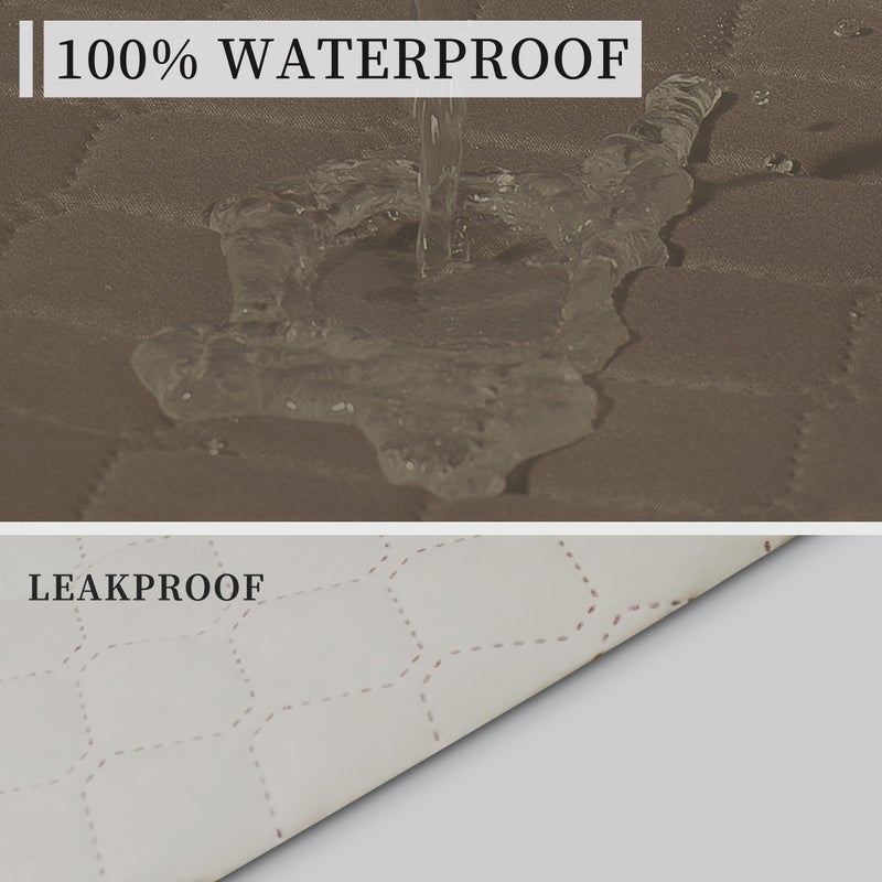 ISSUNTEX Double Protection 100% Waterproof Sofa Covers for Living Room  Couch Covers for 3 Cushion Couch Sofa  Reversible Furniture Protector Sofa Cover for Dogs  Pets  Kids (Sofa  Camel/Ivory) - Image 3